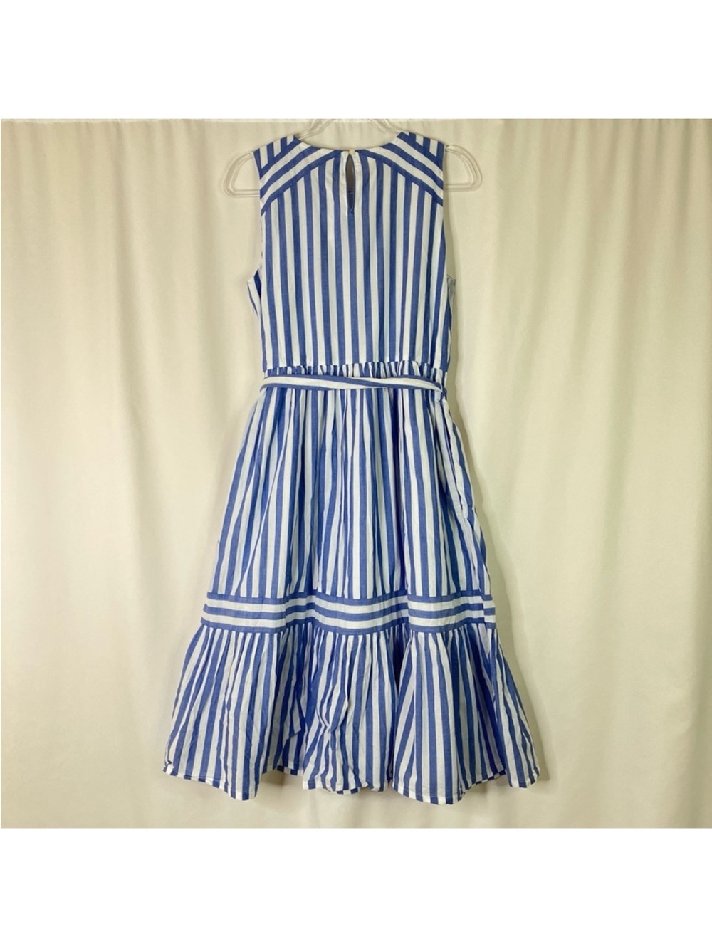J.Crew Factory Summer MIDI Dress Sz 8 Blue White Stripes EUC - Picture 3 of 8